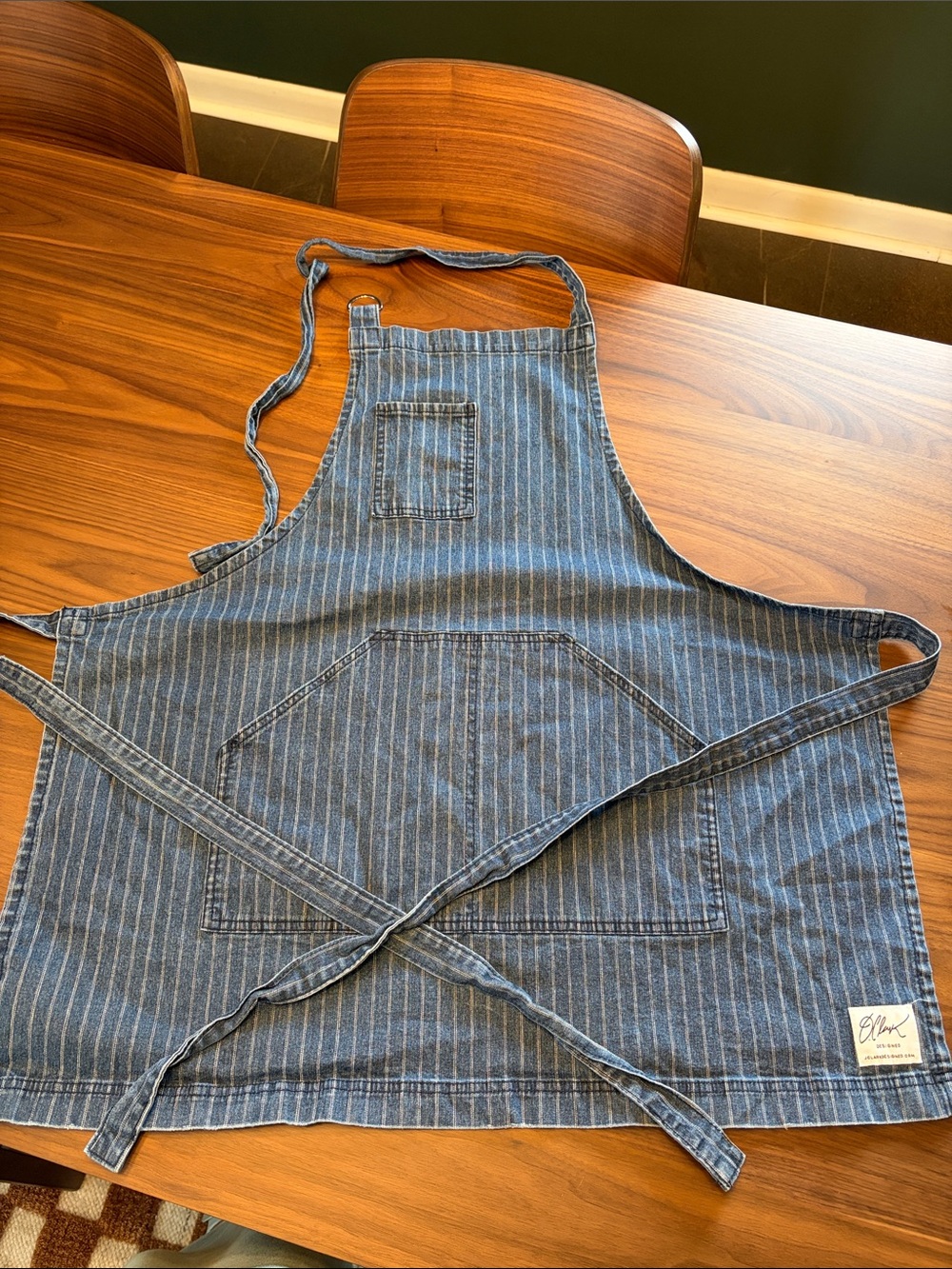 Denim Striped Apron - Blue - J. Clark Designed